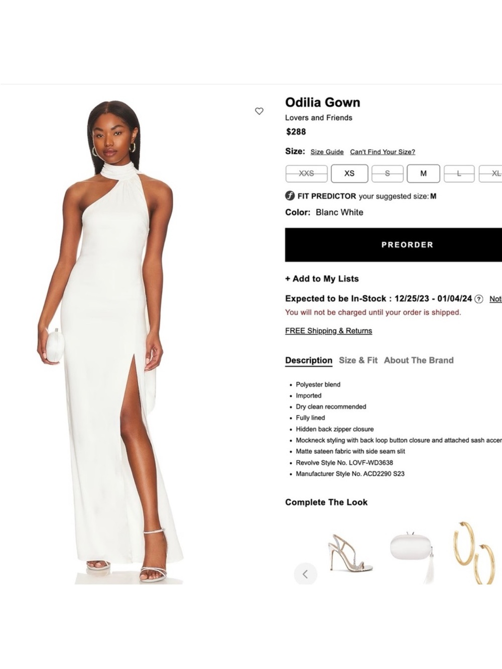 Lovers + Friends Ivory One-Shoulder Maxi Gown